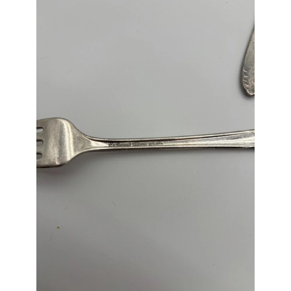 Two‎ Vintage Royal Silver Plate Forks Embossed Floral Pattern